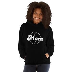Baseball Mom Unisex Hoodie in Black for every team